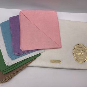 VTG NOS Gorra "Butcher Linen" 100% Rayon Fiesta Cloth 52/72 tablecloth/6 napkins